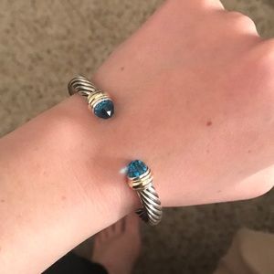 David Yurman Blue Topaz Cable Classic Bracelet